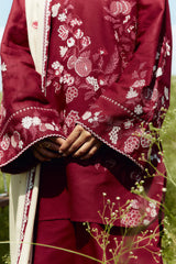 Zara Shahjahan 3PC Dhanak Embroidered Shirt with Digital Printed Shawl – ZC282