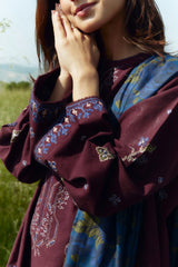 Zara Shahjahan 3PC Dhanak Embroidered Shirt with Digital Printed Shawl – ZC274