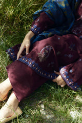 Zara Shahjahan 3PC Dhanak Embroidered Shirt with Digital Printed Shawl – ZC274