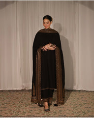 Dhanak Luxe 3PC Embroidered Shirt with Organza Sequins Dupatta – ZC3373