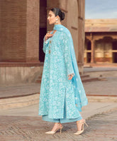 Bareeze Linen 3PC Embroidered Suit with Chiffon Dupatta – ZC674