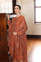 Bareeze Dhanak 3PC Embroidered with Dhanak Embroidered Shawl – ZC188