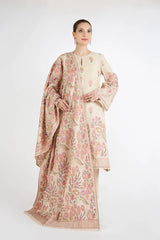 Dhanak 3PC Embroidered Shirt with Dhanak Embroidered Shawl-3399