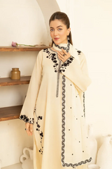 Dhanak-3PC Embroidered Shirt with Chiffon Embroidered Dupatta - 3510