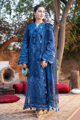 Lawn 3PC Embroidered Shirt with Digital Printed Jacquard Dupatta – ZC1424