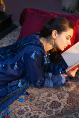 Lawn 3PC Embroidered Shirt with Digital Printed Jacquard Dupatta – ZC1424