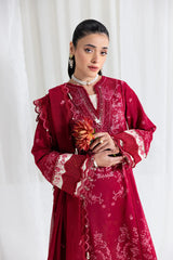 Dhanak 3PC Embroidered Shirt with Chiffon Embroidered Dupatta – ZC3366