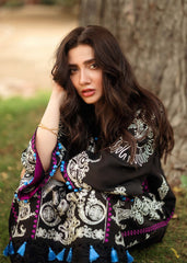Dhanak 3PC Embroidered Shirt with Digital Printed Wool Shawl – ZC3253