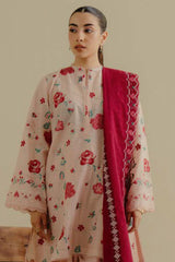 Lawn 3PC Embroidered Shirt with Lawn Embroidered Dupatta – ZC1393