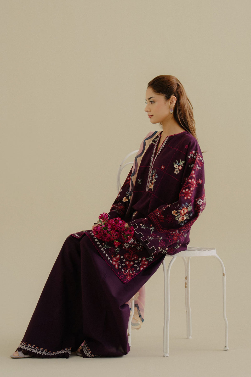 Lawn 3PC Embroidered Shirt with Digital Printed Jacquard Dupatta – ZC1406