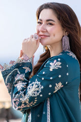 Lawn 3PC Embroidered Shirt with Organza Embroidered Dupatta – ZC1413