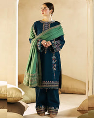 Dhanak Luxe 3PC Embroidered Unstitched Dress – ZC1293