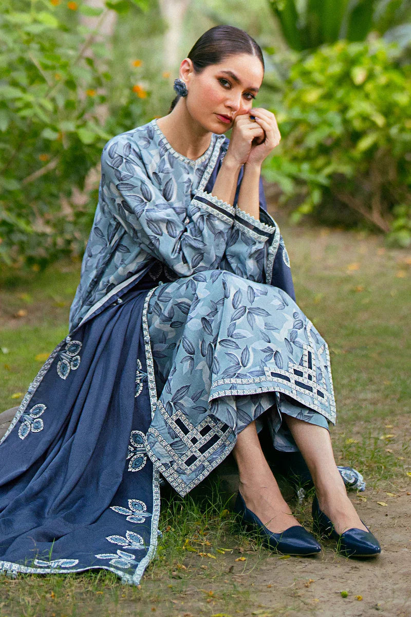 3PC Printed Lawn Zarri Shirt with Voile Printed Dupatta – ZC1527