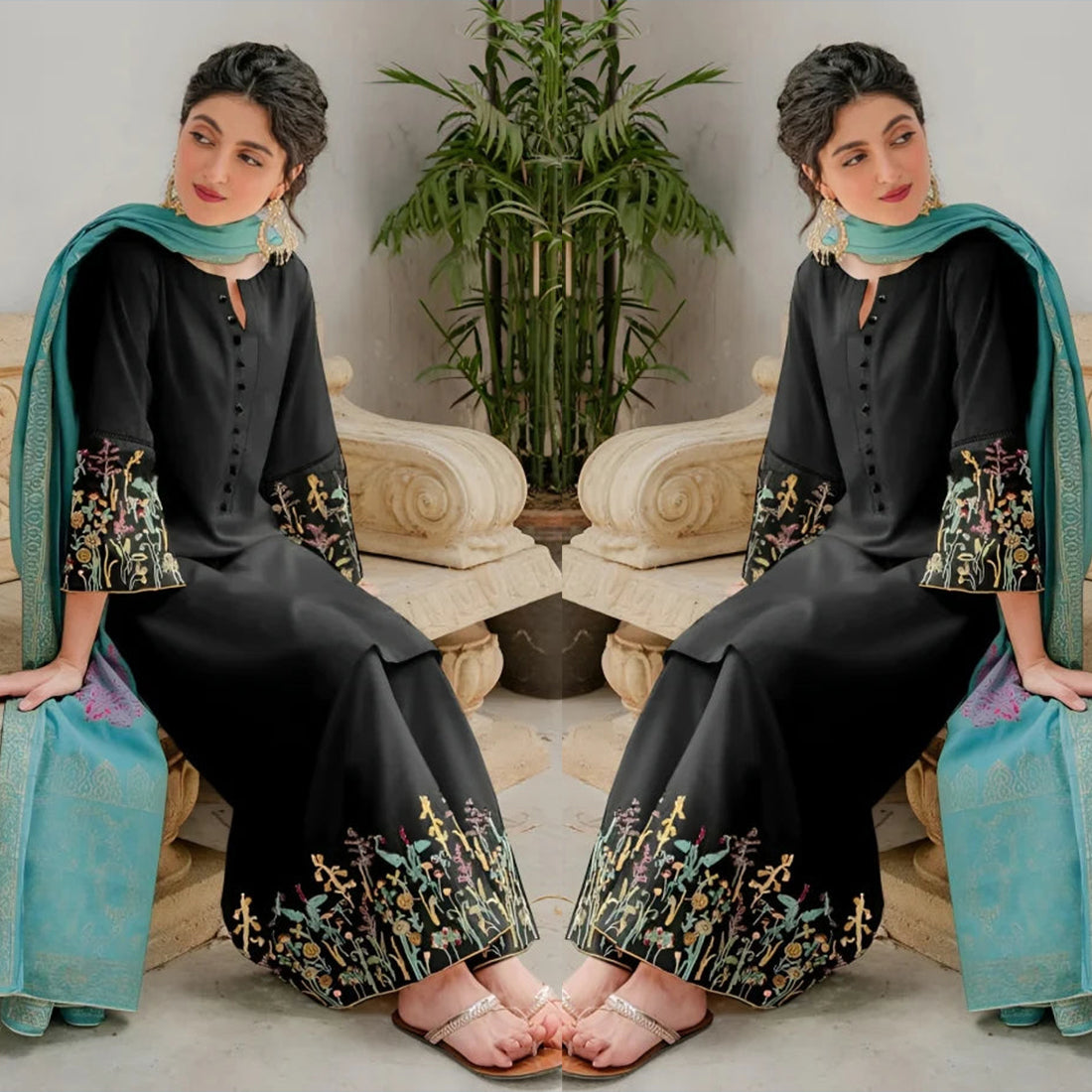 Khaddar Luxe 3PC Embroidered Unstitched Dress – ZC626