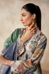Baroque 3PC Karandi Printed Shirt with Karandi Printed Dupatta and Trouser – ZC1705