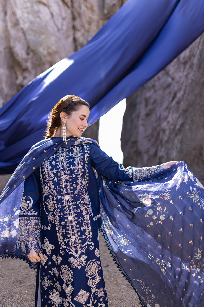 Lawn 3PC Embroidered Shirt with Digital Printed Jacquard Dupatta – ZC1411
