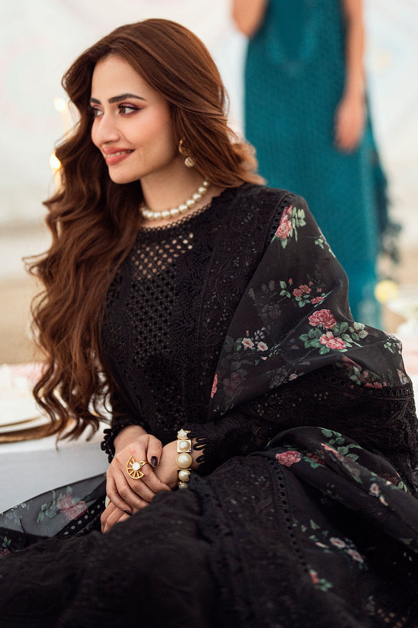 Dhanak 3PC Embroidered Shirt with Organza Digital Printed Dupatta – ZC3309