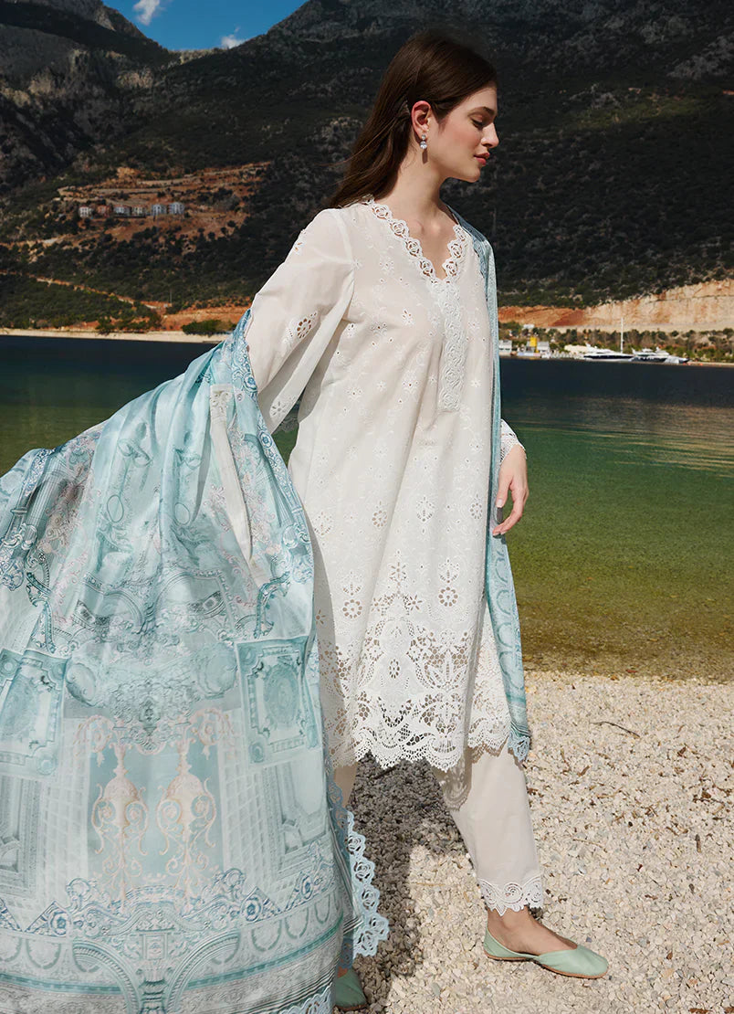 Lawn 3PC Embroidered Shirt with Digital Printed Jacquard Dupatta – ZC1407