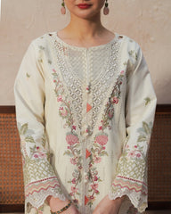 Dhanak 3PC Embroidered Shirt with Digital Printed & Embroidered Organza Dupatta – ZC3372