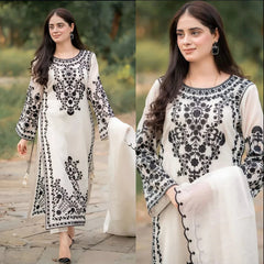 Jazmin Lawn 3PC Embroidered Shirt with Chiffon Embroidered Dupatta – ZC1031