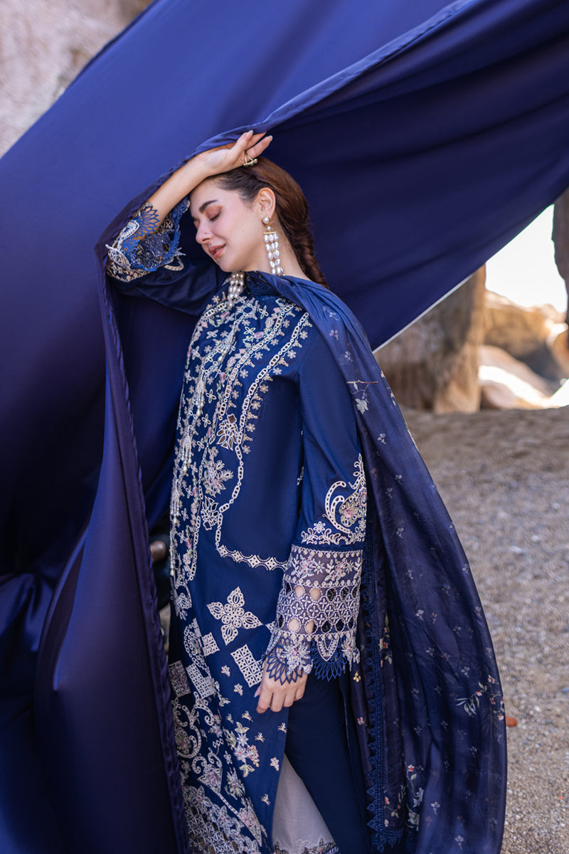 Lawn 3PC Embroidered Shirt with Digital Printed Jacquard Dupatta – ZC1411