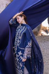Lawn 3PC Embroidered Shirt with Digital Printed Jacquard Dupatta – ZC1411