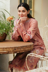 Dhanak 3PC Embroidered Shirt with Digital Printed Wool Shawl – ZC3188