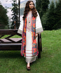 Lawn 3PC Embroidered Shirt with Digital Printed Jacquard Dupatta – ZC1355