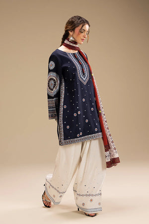 Lawn 3PC Embroidered Shirt with Digital Printed Jacquard Dupatta – ZC1415