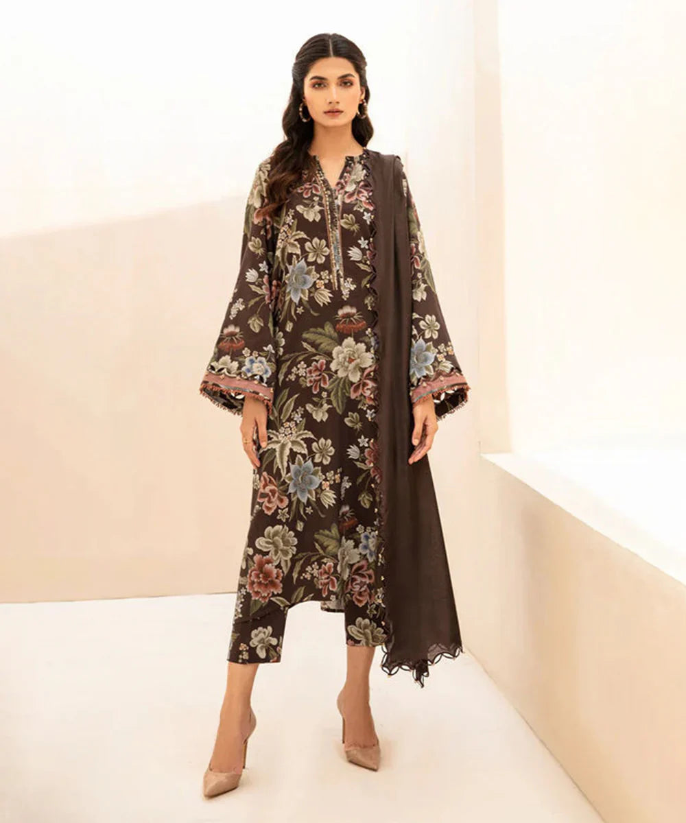 BAROQUE 3PC Lawn Printed Shirt with Voile Printed Dupatta – ZC1510