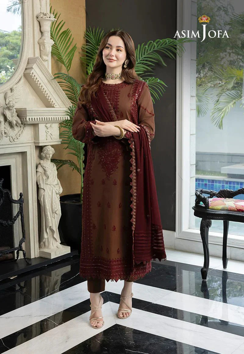 Asim Jofa Dhanak Luxe 3PC Embroidered Dress with Chiffon Dupatta – ZC128
