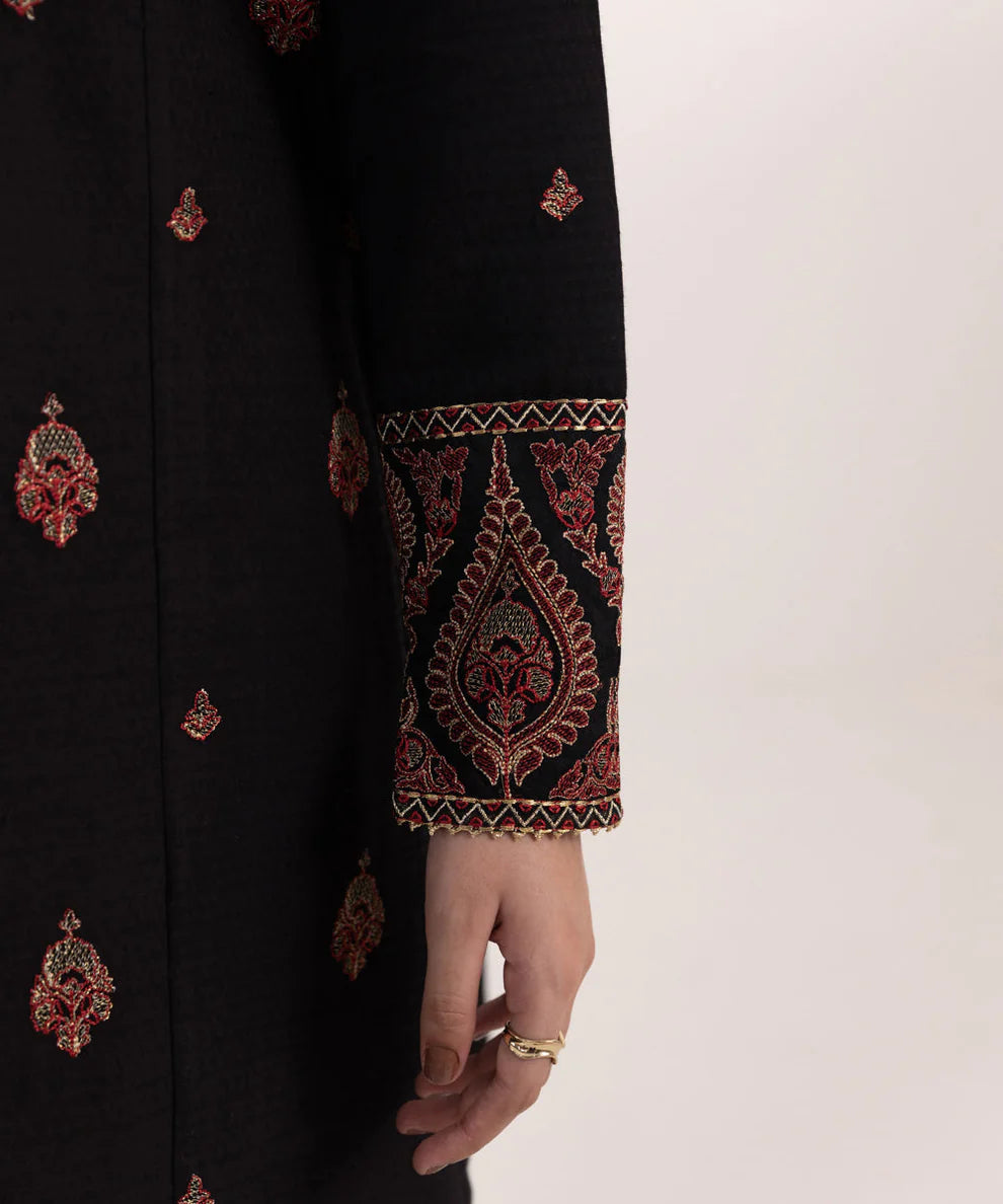 SAPPHIRE 3PC Dhanak Embroidered Shirt with Digital Printed Shawl – ZC690