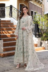 Dhanak 3PC Embroidered Shirt with Chiffon Embroidered Dupatta – ZC3172