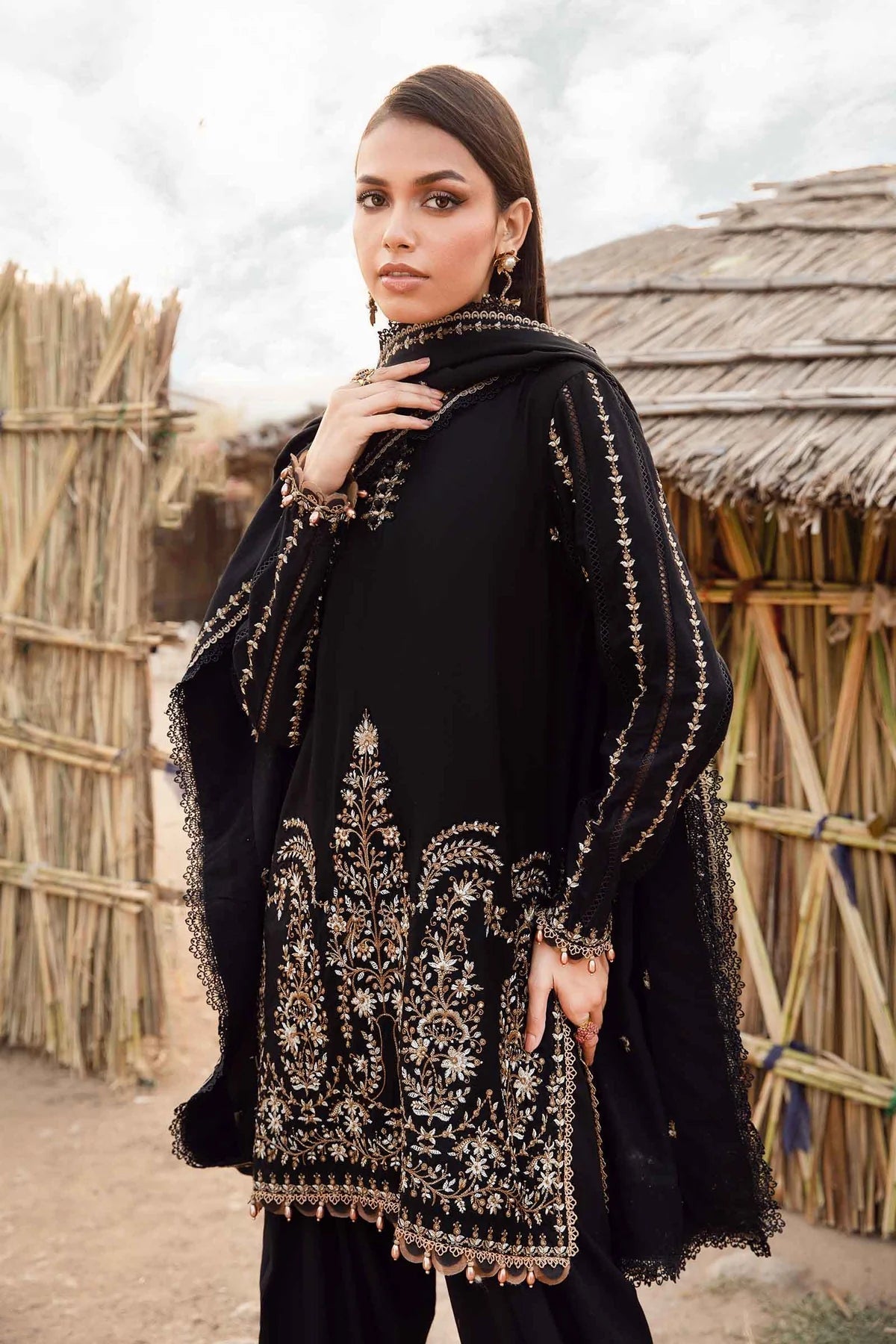 Maria B Lawn 3PC Embroidered Shirt with Embroidered Dupatta – ZC1077