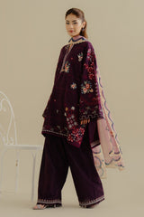Lawn 3PC Embroidered Shirt with Digital Printed Jacquard Dupatta – ZC1406