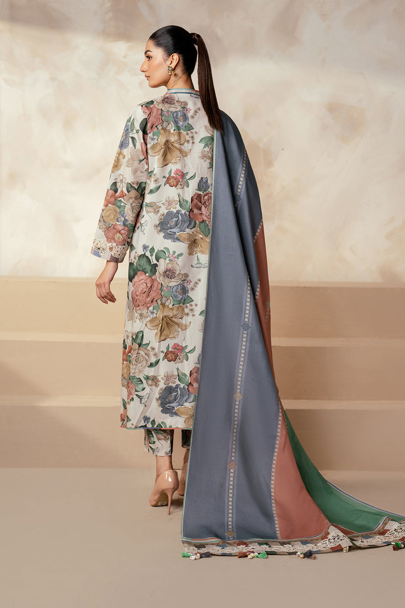 Baroque 3PC Karandi Printed Shirt with Karandi Printed Dupatta and Trouser – ZC1705