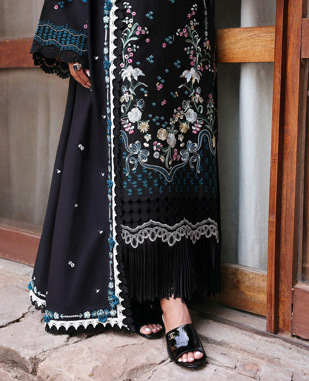 Dhanak 3PC Embroidered Shirt with Dhanak Embroidered Dupatta – ZC3345