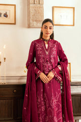 Dhanak 3PC Embroidered Shirt with Chiffon Embroidered Dupatta – ZC3366