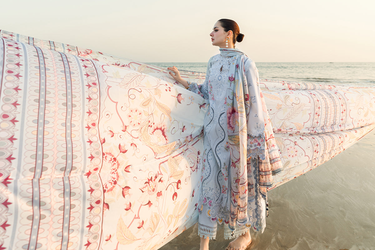 Lawn 3PC Embroidered Shirt with Digital Printed Jacquard Dupatta – ZC1381
