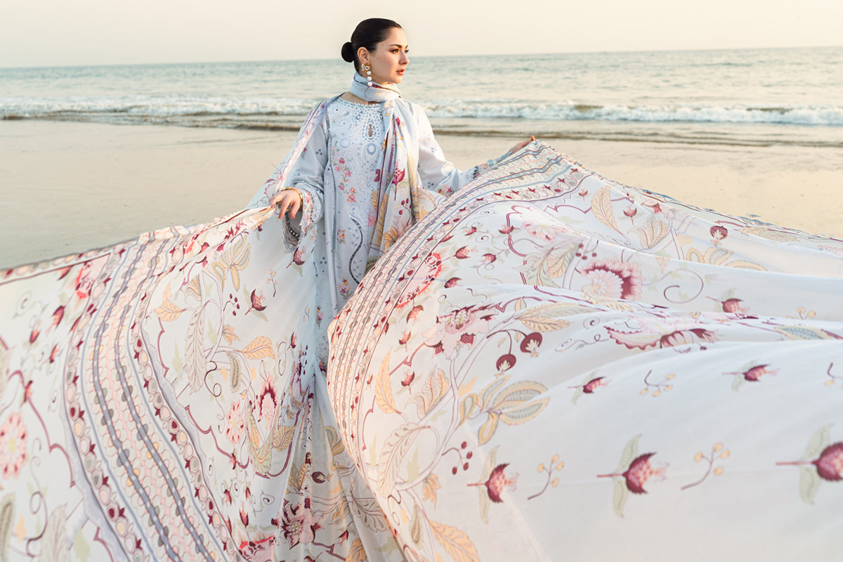 Lawn 3PC Embroidered Shirt with Digital Printed Jacquard Dupatta – ZC1381