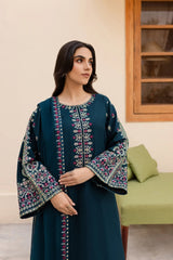 Dhanak 3PC Embroidered Shirt with Chiffon Embroidered Dupatta – ZC3269