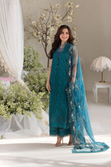 Dhanak 3PC Embroidered Shirt with Digital Printed & Embroidered Dupatta – ZC3359