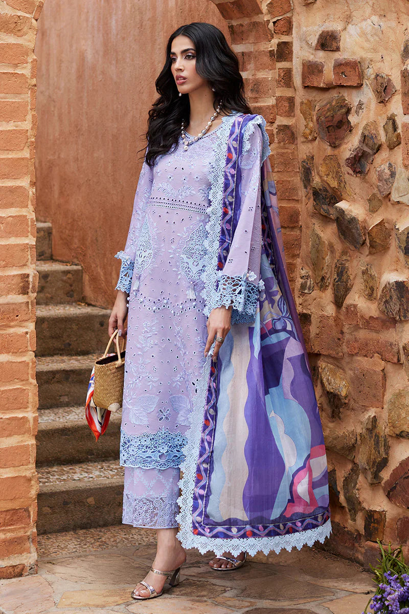 MUSHQ Dhanak 3PC Chikankari Embroidered Suit with Digital Printed Wool Shawl – ZC109