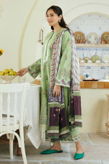 Dhanak 3PC Embroidered Shirt with Digital Printed Wool Shawl – ZC3236