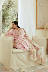 Dhanak 3PC Embroidered Shirt with Digital Printed Wool Shawl – ZC3193