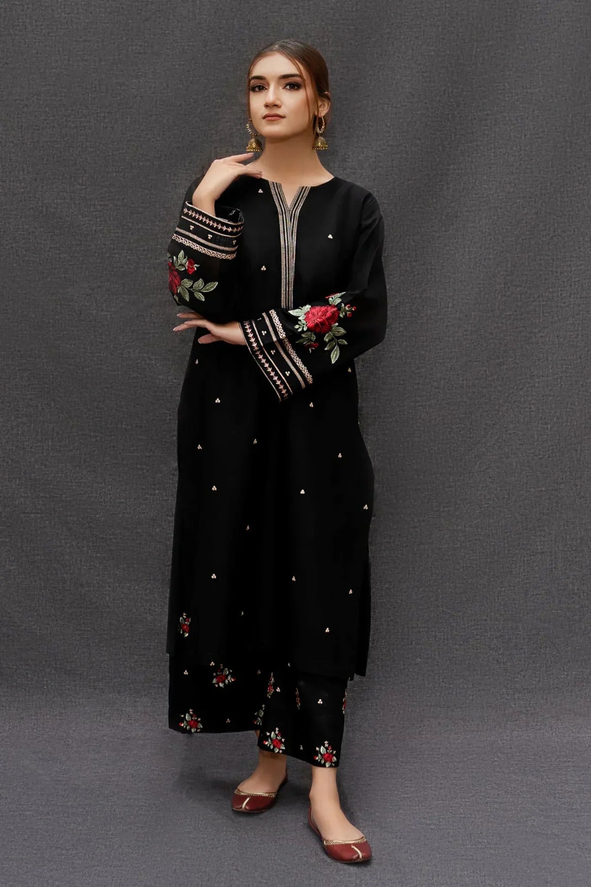 Dhanak 3PC Embroidered Shirt with Digital Printed Wool Shawl – ZC167
