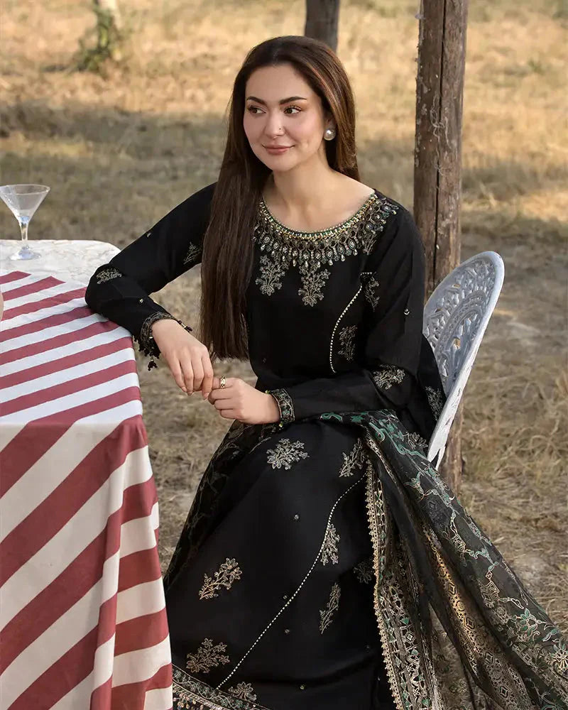Lawn 3PC Embroidered Shirt with Digital Printed Silk Dupatta – ZC1174