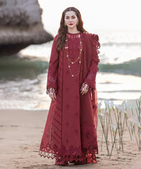 Lawn 3PC Embroidered Shirt with Organza Embroidered Dupatta – ZC1134