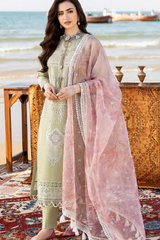 Lawn 3PC Embroidered Shirt with Digital Printed Organza Dupatta – ZC1258