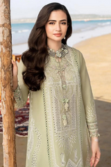 Lawn 3PC Embroidered Shirt with Digital Printed Organza Dupatta – ZC1258